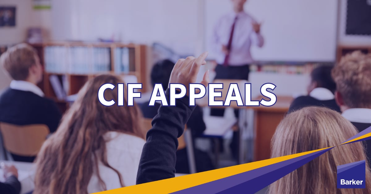 CIF Appeals Update