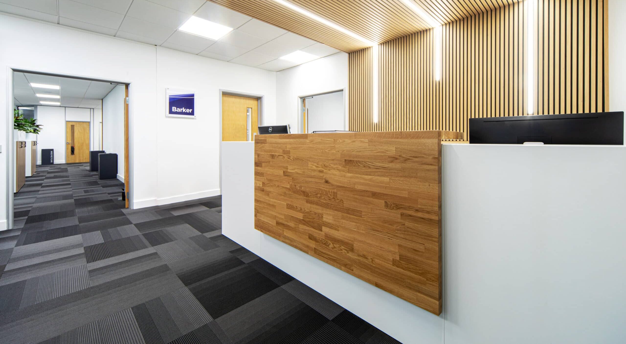 Newly renovated reception area at Barker Associates