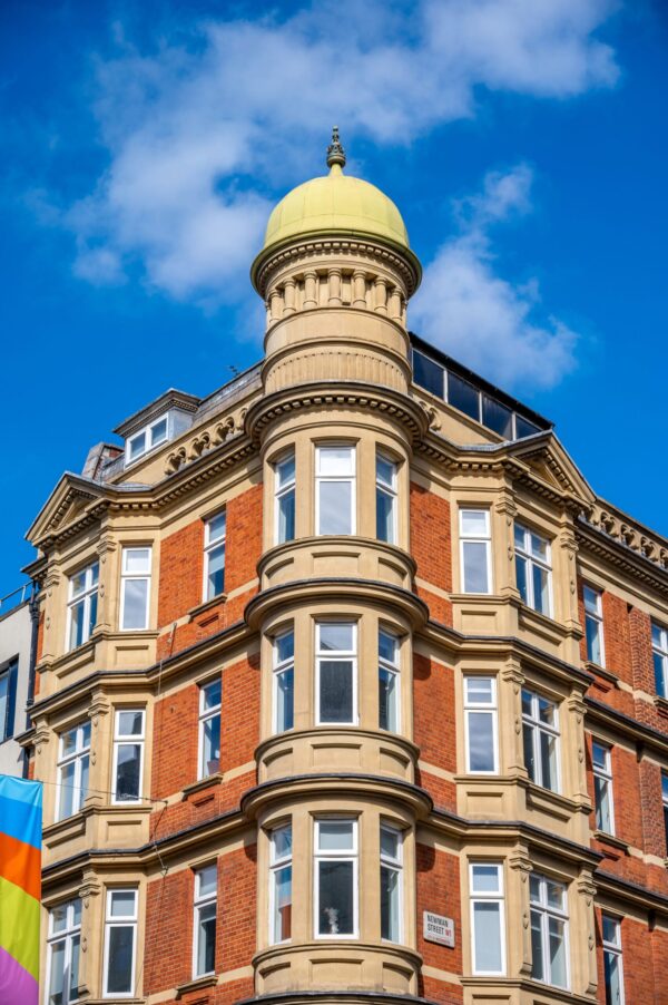 Facades of a grand building on in London