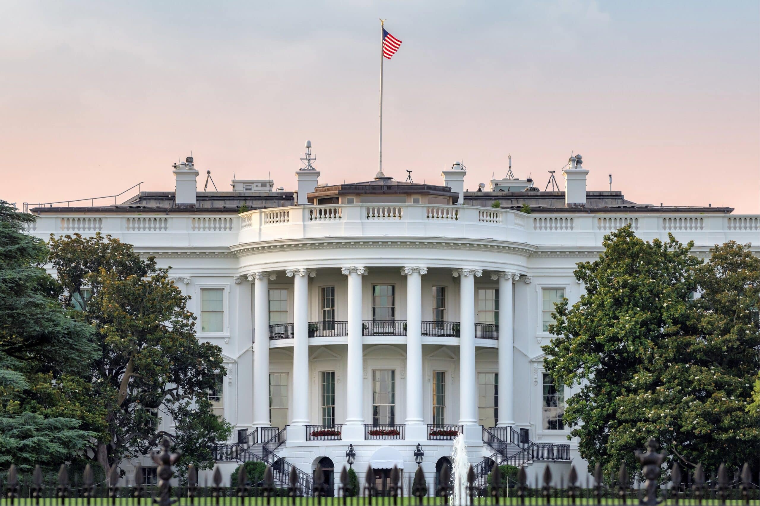 The White House at dusk
