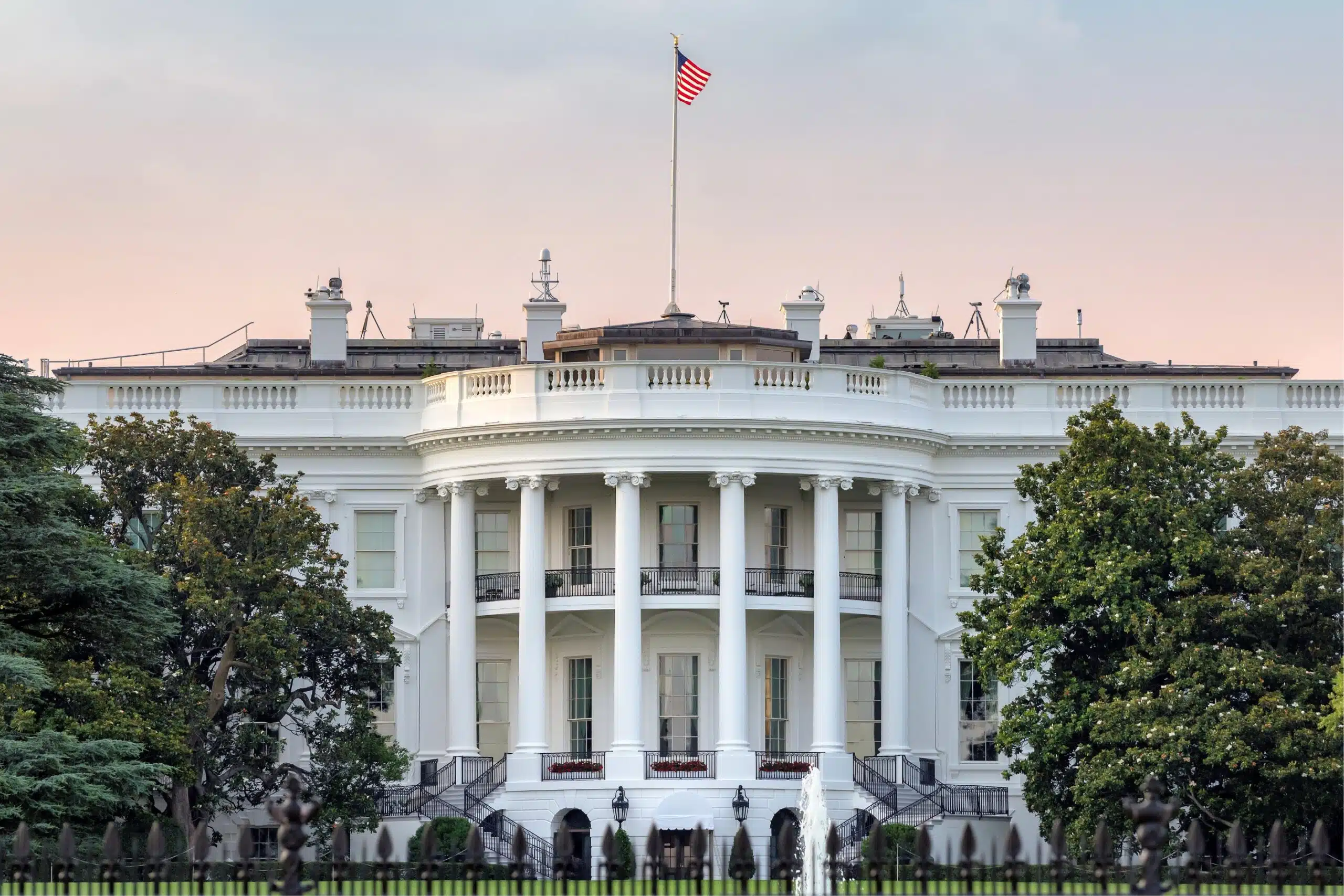 The White House at dusk
