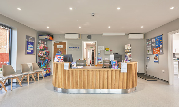 A reception at a vets with